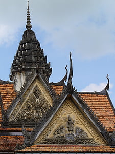 Templo de, adorno de techo, Vietnam, arquitectura, techo, edificio, budismo