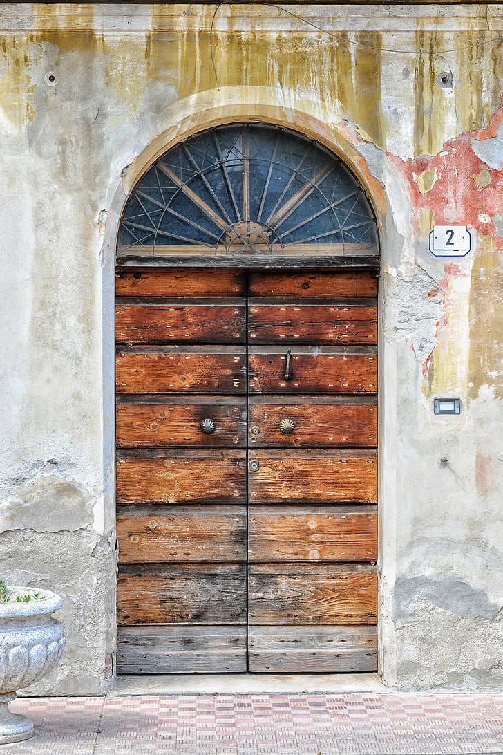 deur, hout, textuur, verf, muur, Kleur, oude