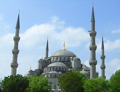 moskén, Istanbul, Turkiet, islam, platser av intresse, religion, Minaret
