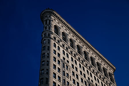 brązowy, betonu, budynek, Budynek Flatiron, Nowy Jork, NYC, Miasto