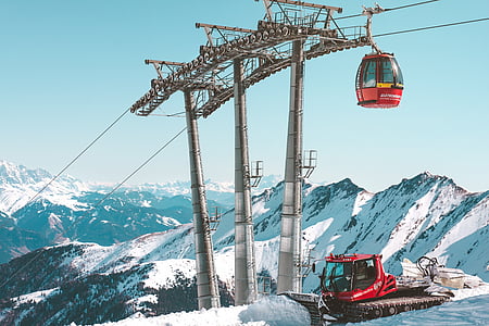 petualangan, Alpine, mobil kabel, dingin, tinggi, es, pemandangan