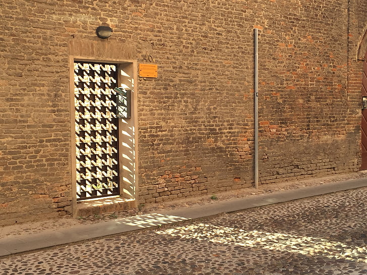 shadow, grid, wall, architecture, old