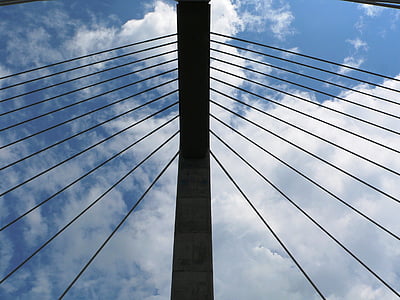 Budapest, Megyeri-híd, építészet, felhő