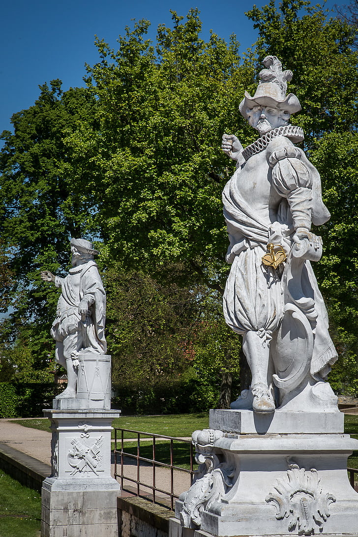 Bruchsal, Kale, Barok, tarihsel olarak, heykel, Park, Baden württemberg