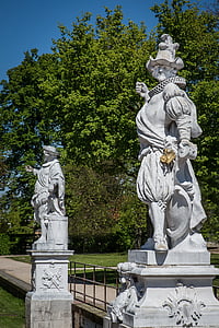 Bruchsal, hrad, barokní, historicky, sochařství, parku, Württembersko Baden