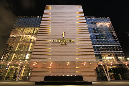 Hotel, Singapur, l'hotel Fullerton badia, ciutat, Àsia, arquitectura, edifici