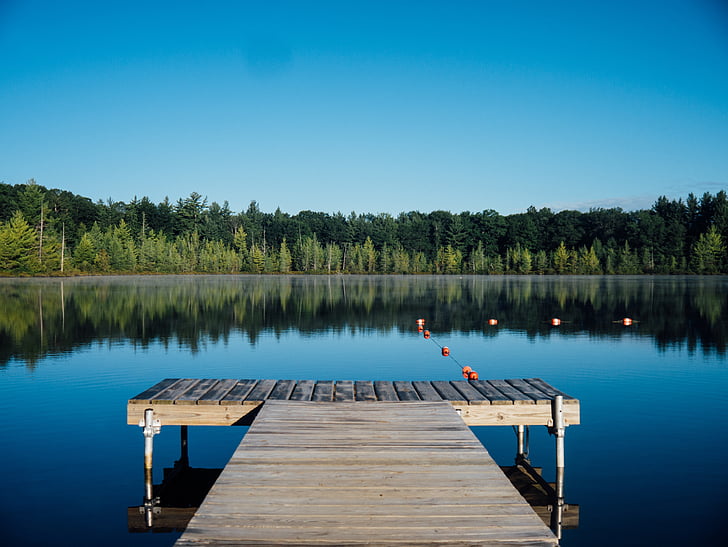dok, Lake, water, natuur, blauw, hemel, reflectie