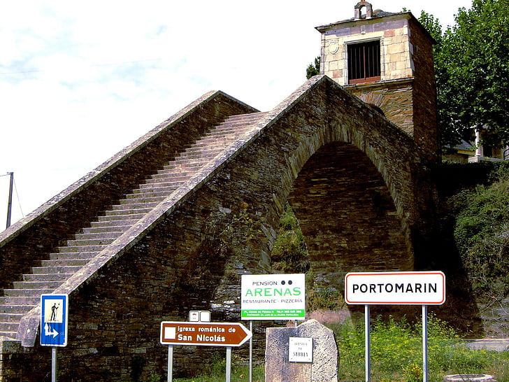 Galicia, portomarín, Camino santiago, zarándok, Santiago, elérési út, lépcső