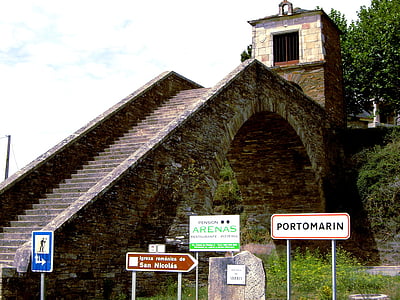 Galicien, Portomarín, Camino santiago, Pilgrim, Santiago, sökväg, trappa