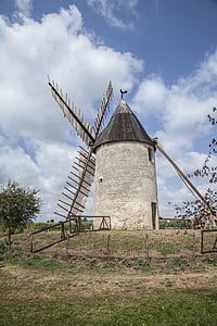 angin mill, Saint-émilion, langit, gandum, tepung, Pariwisata, Prancis