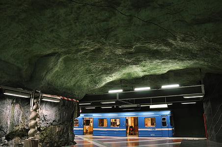 metropolitana, Stazione, treno, trasporto, metropolitana, soffitto, Grotta