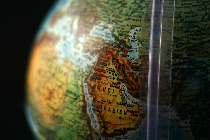 Globe, middle East, Moyen Orient, Arabie Saoudite, continents, Terre, monde