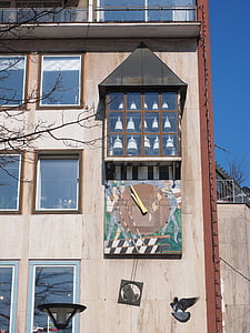 Glockenspiel, cloches, Ulm, façade de maison, horloge, moment de la, place de la cathédrale