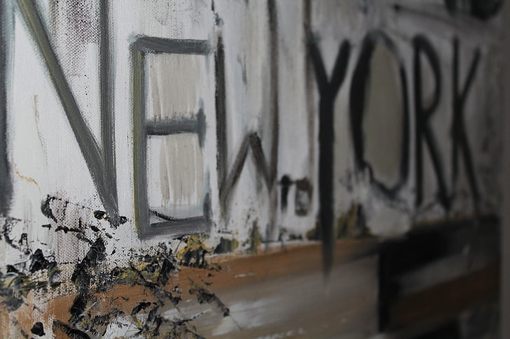 Graffiti, mur, New york, New york city, é.-u., ville, grosse pomme