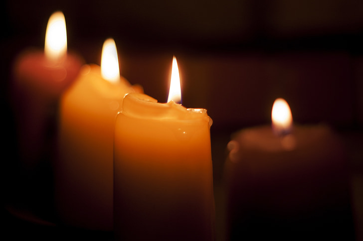 κεριά, σκούρο, φλόγα, φως, φως των κεριών, Ρομαντικό, Πνευματικότητα