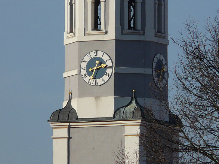 tornet, klocktornet, kyrkan, byggnad, tid, tiden för, timme