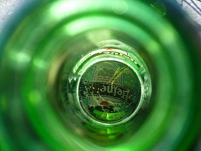 botella, partido, cerveza, etiqueta, vidrio, borracho