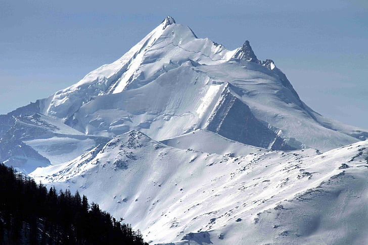 weisshorn, 발레, 스위스, 산, 알파인, 눈, 높은 산