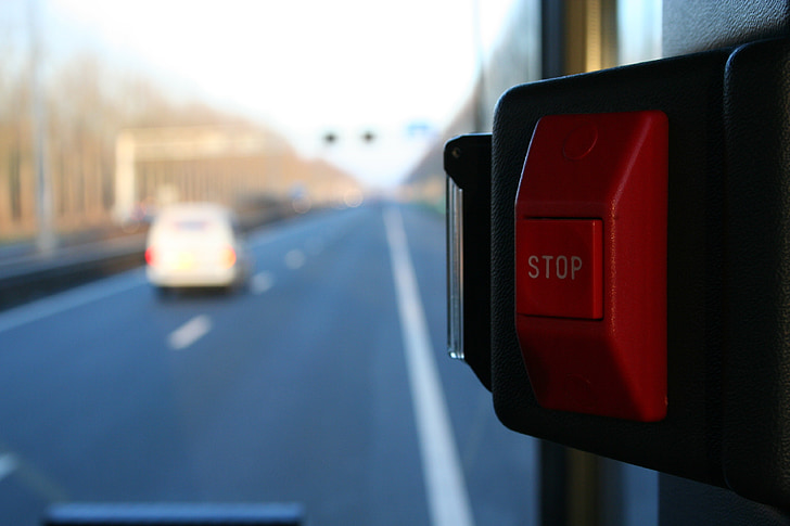 Stop, Holland, knappen, bus, bil, transport, trafik