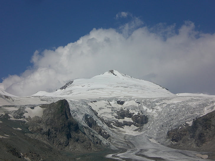 Grossglockner, Pasterzen glacier, kalla, Ze, vinter, Steinig, Summit cross