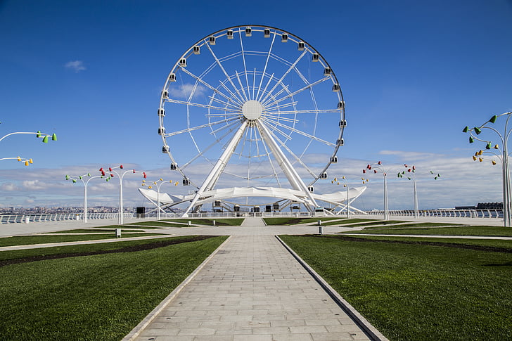 cestování, Baku, Ázerbájdžán, Architektura, Ruské kolo, zábavní park, destinace