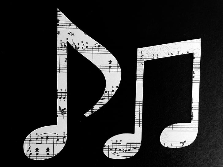 musik, notenblatt, klocka, sekvens, octave, illustration, symbol