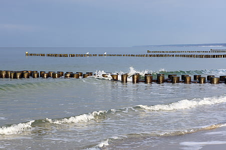 Ahrenshoop, Mar Báltico, Playa buhne, agua