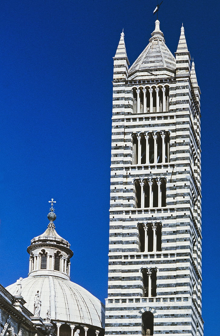 Siena, Italia, Dom, Domul nuovo, Campanile, cupola, negru