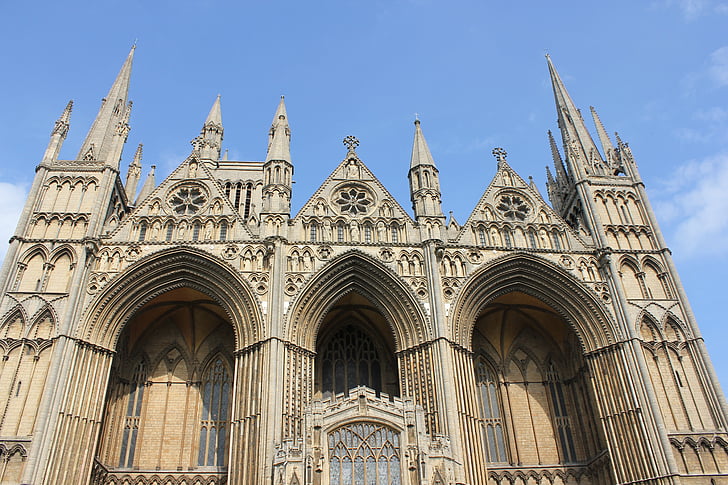Peterborough katedrāle, UK, c, Anglija, katedrālē, Cambridgeshire, arhitektūra