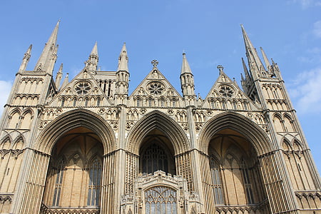 Peterborough katedrāle, UK, c, Anglija, katedrālē, Cambridgeshire, arhitektūra