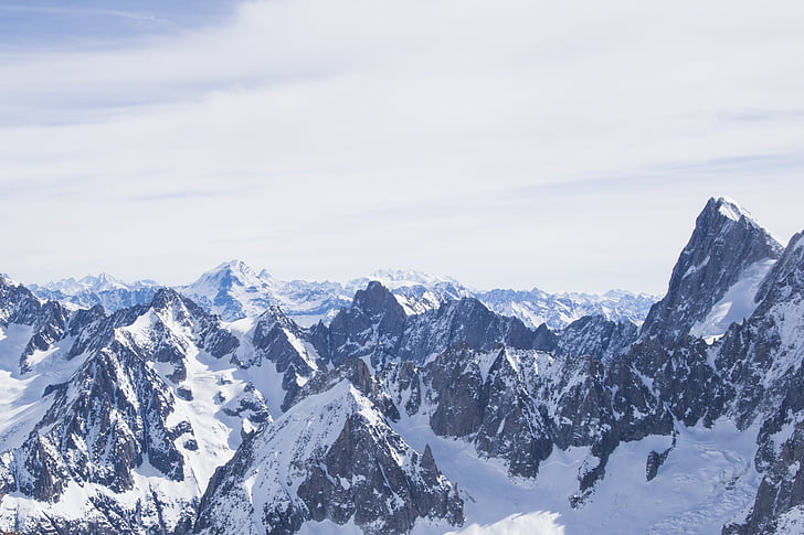 Alpes, montagne, pics, nature, neige, paysage, hiver