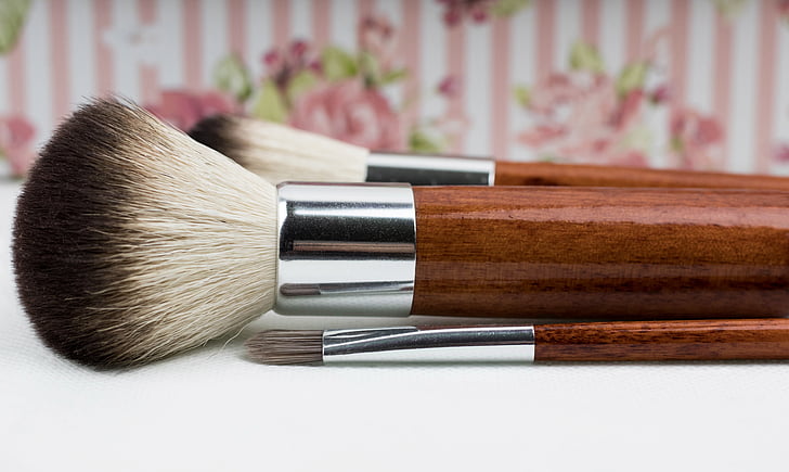 makeup brush, utgjør, pensel, sminke, kosmetikk, bruke, pulver