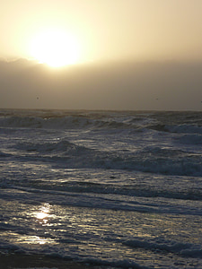 mar, Sylt, pôr do sol, Costa, Mar do Norte, paisagem, noite