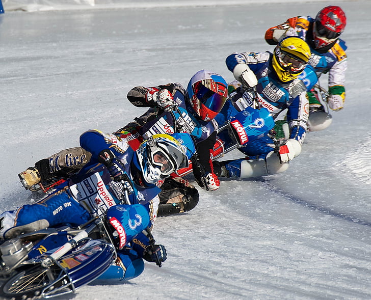 iceracing, motocikli, ziemas, sporta, sacensības, ledus, konkurss