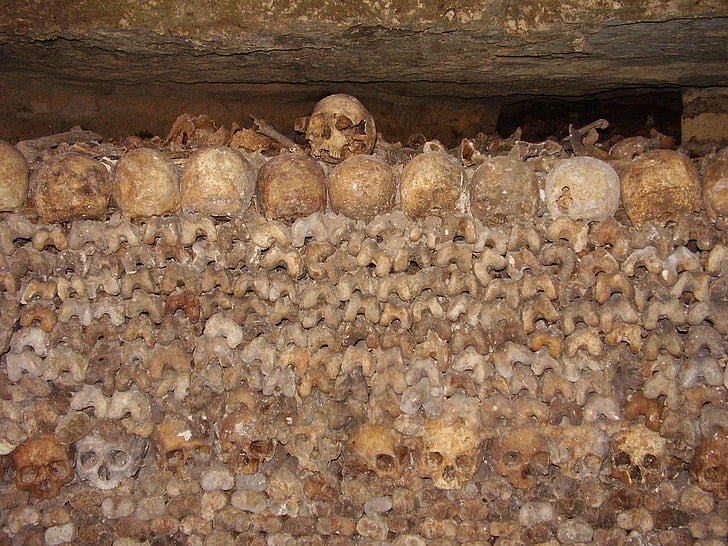 katakombe, lobanje, kosti, kosti, Žerjav, okostje, smrt