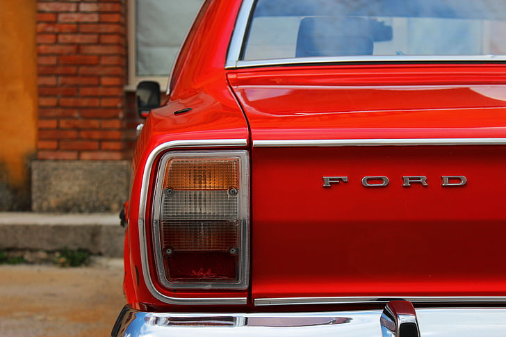 car, auto, red, vintage, ford, fanale, machine
