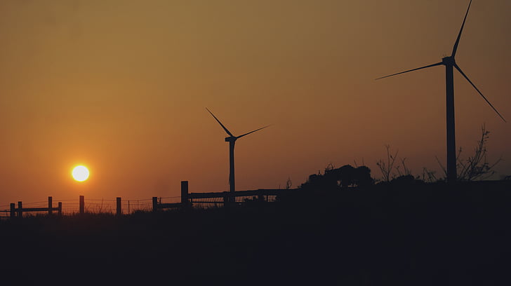 wind mills, solar power, sunrise, wind, energy, power, solar