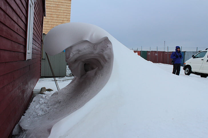 Schnee, Wind, Arktis, Svalbard, Norwegen, Schneewehe, Natur