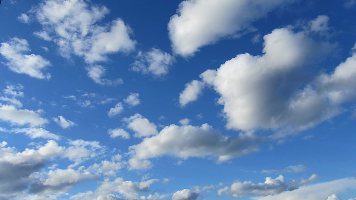 clouds, landscape, sky, blue, nature, weather, air