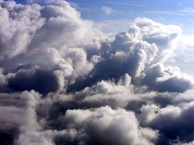 molnet, Sky, vit, plan, dag, diset