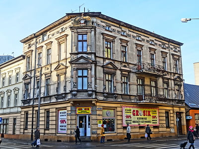 sienkiewicza, Bydgoszcz, Windows, arquitetura, exterior, edifício, fachada