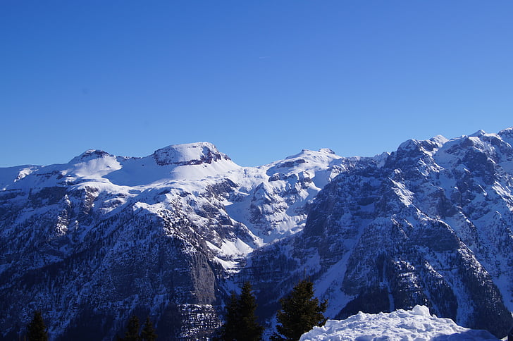mäed, talvel, Itaalia, Alpid