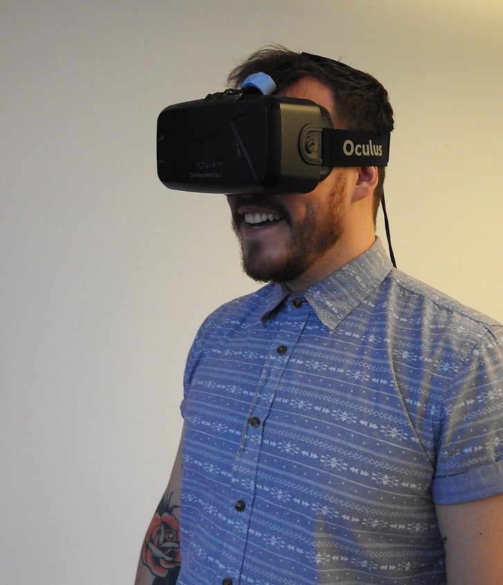 homme, VR, réalité virtuelle, technologie, virtuel, réalité, appareil