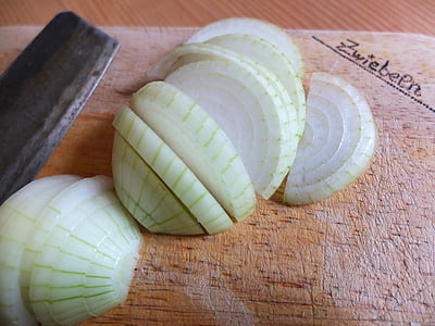 onion, onion rings, knife, cut, board, kitchen, cook