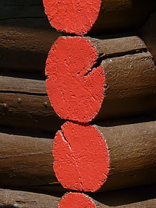 hout, houten balken, verf, lak, Kleur, rood, bruin
