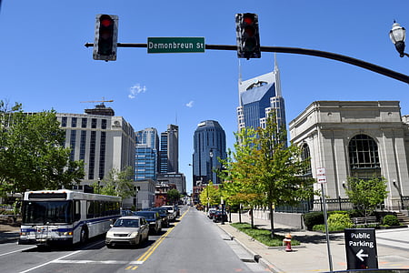 Nashville, Tennessee, centrs, tūrisms, mūzikas pilsēta, slavena vieta, ASV