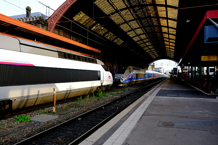 tgv 1 and 2 trailer, old and new, railway, french, high speed, remote traffic, electrical multiple unit
