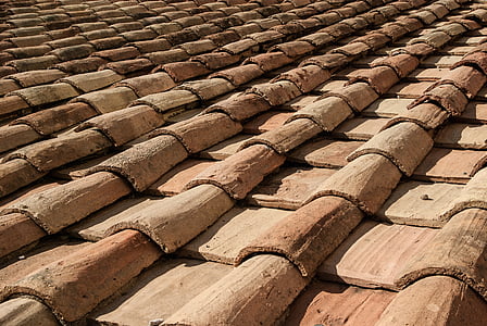 dakbedekking, tegels, terracotta, dak, dakpan, het platform, huis