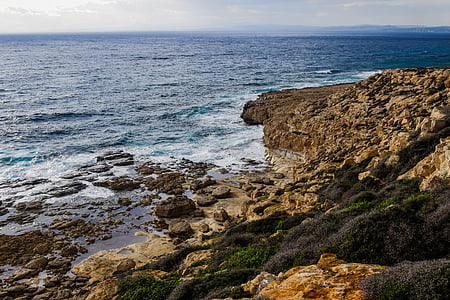 Cliff, kyst, havet, landskab, natur, naturskønne, Rock