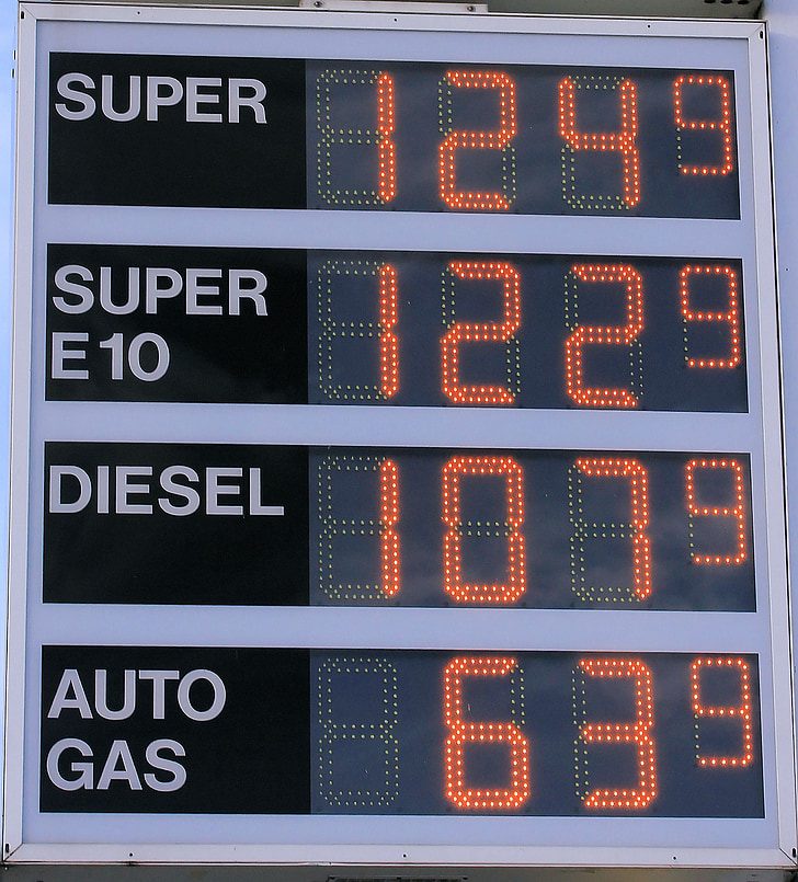 čerpacie stanice, zobrazovanie ceny, digitálne, moderné, platiť, benzín stupne, ceny